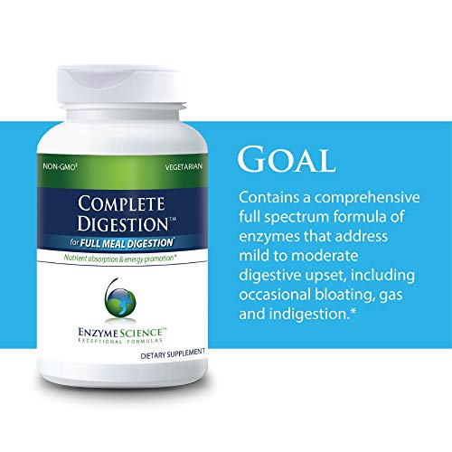 Enzyme Science™ Complete Digestion™, 30 Capsules –  Full Support For Digestive Health – For Occasional Gas, Bloating, And Indigestion – Probiotic For Men And Women – Digestive Enzyme Supplement #TOP2