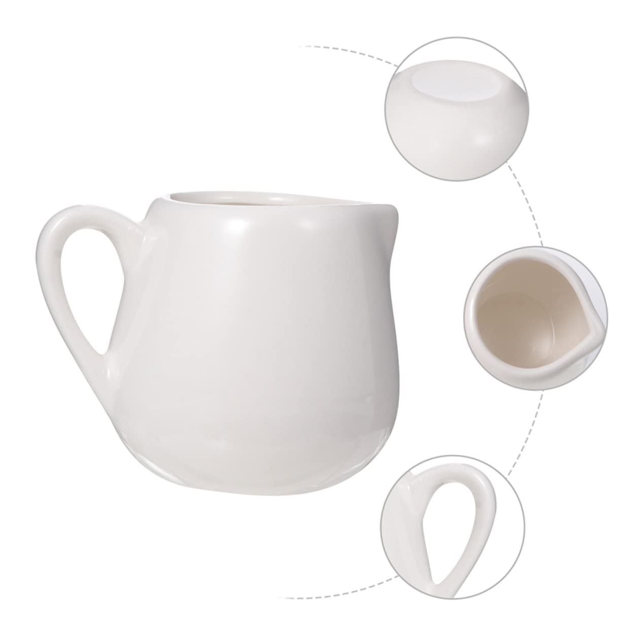 SHOWERORO Ceramic Mini Milk Jugs Sauce Containers Handle Chic Design for Easy Use 4 Pack Milk Kitchen Essentials