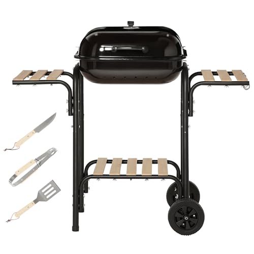 Outsunny Barbecue a Carbone con Coperchio e Ruote