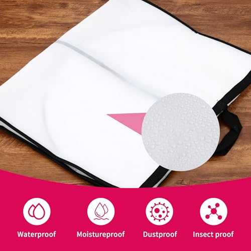 Kleidersäcke 4 Stück Weiß Kleidersack Lang 180cm Wasserdichte und Mottensicher Kleidersäcke mit Reißverschluss Kleiderschutzhülle Geeignet für Langer Rock,Anzüge,Hochzeitskleider,Abendkleider,Mäntel