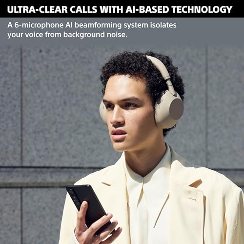 Image of Sony WH-1000XM6 The Best Wireless Noise Canceling Headphones, HD NC Processor QN3, 12 Microphones, Adaptive NC Optimizer, Mastered by Engineers, Studio-Quality- Sand Stone