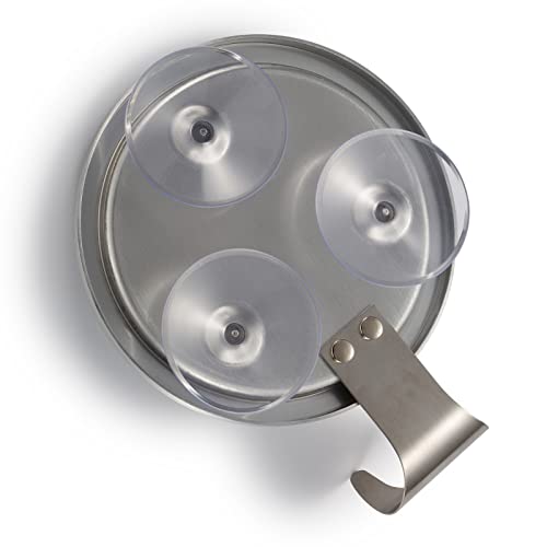 Fdit Anti Fog Shower Mirror with Suction Cups, Ultra Clear Vision, No Drilling Needed, Holder for Makeup and Shaving