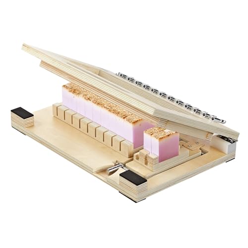 VEVOR Soap Cutter Cut 1-12 Bars Precisely and Accurately Cut 1 Bars Wood Frame with Stainless Steel Wire with Extra Wires Multi Handmade Soap Wire Cutter for Candles DIY Making Cutting Tool