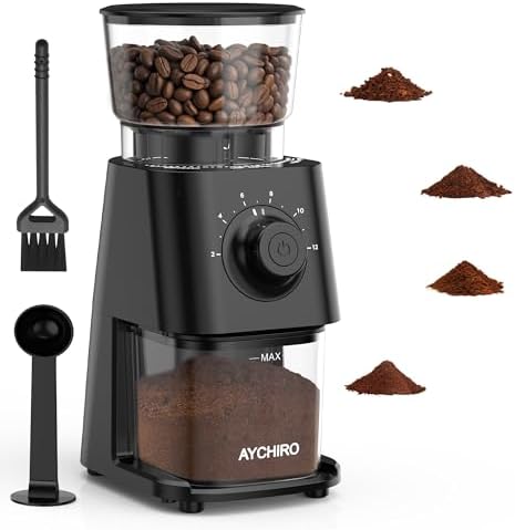 Coffee Grinder Electric, Coffee Beans Grinder for Home Use with 3...