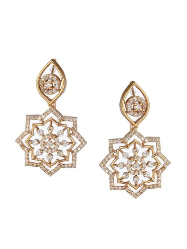 Juego de joyas chapadas en oro y circonitas para looks de noche 6