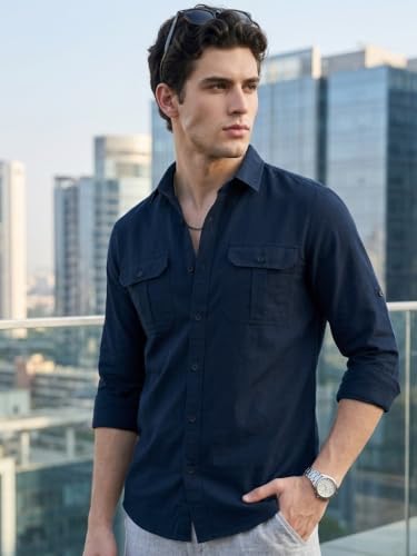 Image of Urbano Fashion Men's Cotton Full Sleeve Regular Fit Casual Solid Shirt