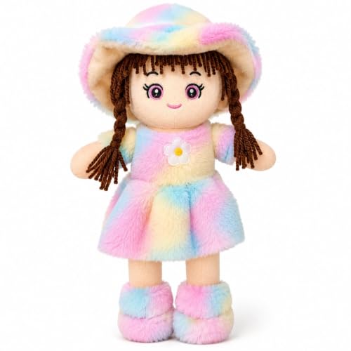 Image of Cute Doll Soft Toy for Girls 40CM | Rainbow Colour Plush Doll Teddy for Kids | Ultra Soft Stuffed Baby Doll Toy | Huggable Washable Plush Toy Gift for Boys & Girls