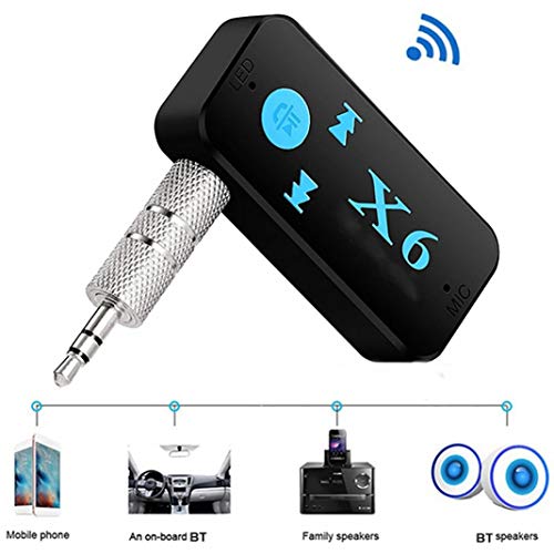 Preisvergleich Produktbild YSHtanj Kfz-Bluetooth-Audio-Receiver für Auto, Video-Player & Zubehör, Empfänger X6, 3,5 mm, kabellos, Freisprecheinrichtung, Bluetooth, Audio Stereo, Musik-Empfänger, Adapter, Schwarz
