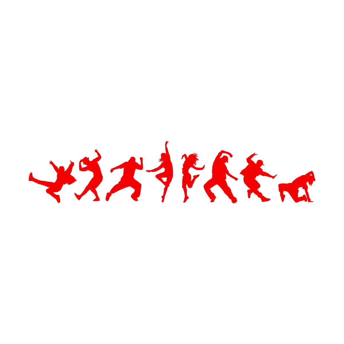 Wall Vinyl Sticker Decor People Dancing Gymnastics Dancing Yoga Salon Health ation 51.8x172.7cm Equipped with Transfer Film kit Extra Large red