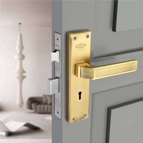 Image of DUKE Mortise Handle Set with Lock |Brass Bolt Body | Premium Handles | MH-1013 BA KY | Antique Brass |Weather-Proof |25-40mm Thickness| Easy Installation