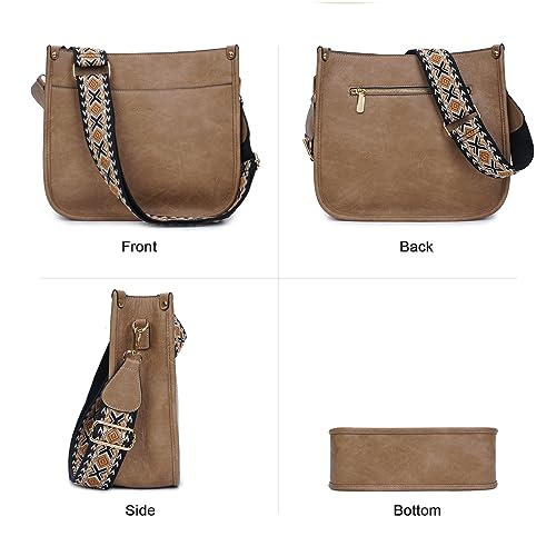 Image of Crossbody Bag Women Vegan Leather Hobo Handbag Trendy Crossbody Shoulder Bag Purses For Women with 2 Adjustable Strap