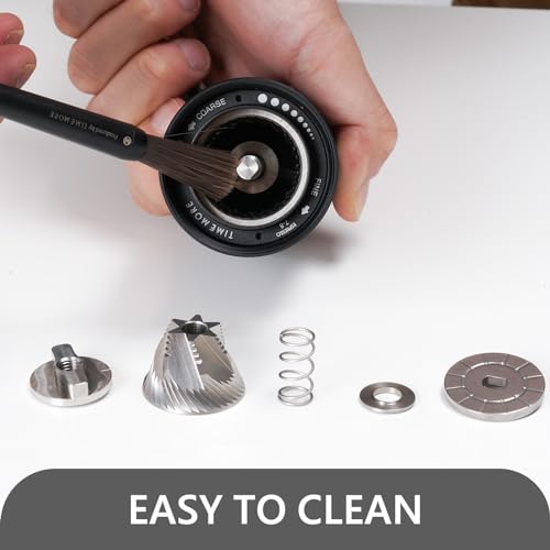 TIMEMORE-Manual-Coffee-Grinder-CNC-Stainless-Steel-Burr-Coffee-Grinder-with-Capacity-20g-Chestnut-C3S-Internal-External-Adjustable-Setting-Double-Bearing-Positioning-for-Travel-Camping-Home-Black