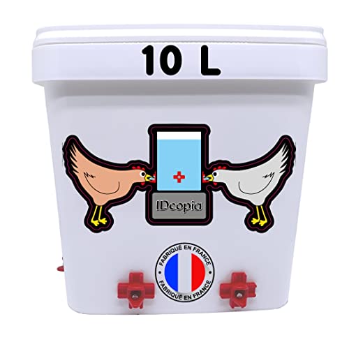 Abreuvoir automatique pour Poules 10L et 6 Abreuvoirs poules en acier inoxydable, prêt à l’emploi Accessoire Poulailler, Poussins et Enclos de Poules Pondeuses, Abreuvoir poules Anti Gaspillages Cover