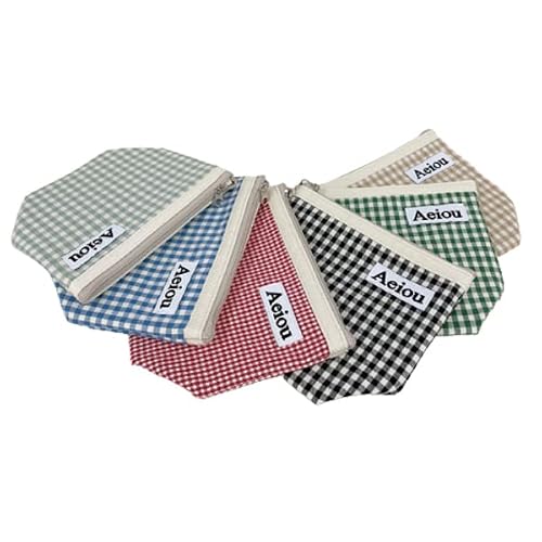 Aeiou ポーチ ベーシックポーチ チェック柄 Mサイズ アエイオウ Basic Pouch Soft Water Check | 韓国で話題沸騰　おしゃれで かわいい 韓国ポーチ 化粧ポーチ (ミント)