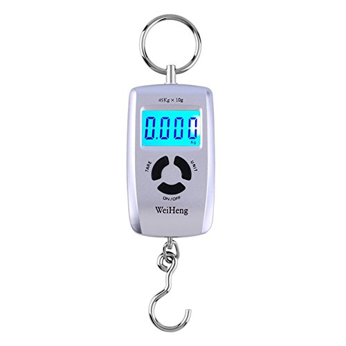 NAttnJf báscula de Colgar portátil Alta precisión tamaño de Bolsillo electrónica de Escala de anuncios de Cristal líquido de Gancho de Pesca accrochant Des Equipaje 45u00a0kg/10u00a0G