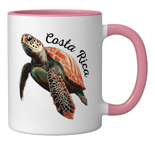 Taza de cerámica souvenir Costa Rica rosa/blanco miniatura 2