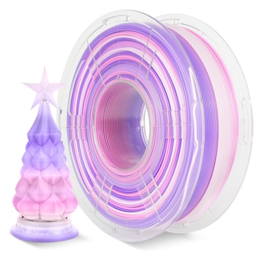 Image of SUNLU PLA Rainbow Filament, Multicolor 3D Printer Filament, Smooth Color Change, Color Change Each 8 Meters, Suitable for Christmas Decoration, 1kg 330 Meters, PLA Rainbow (More Like Pink)