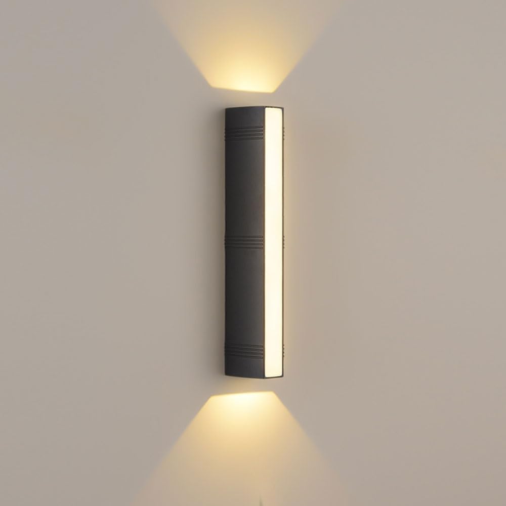 Applique murale extérieur LED 12W noire luminaire jardin porche balcon