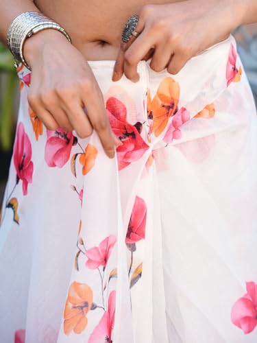 Image of Womanista Ready to Wear Cotton Blend one Minute Saree for Women | farewell saree for girls | latest sarees collection 2026 | stitched saree ready to wear