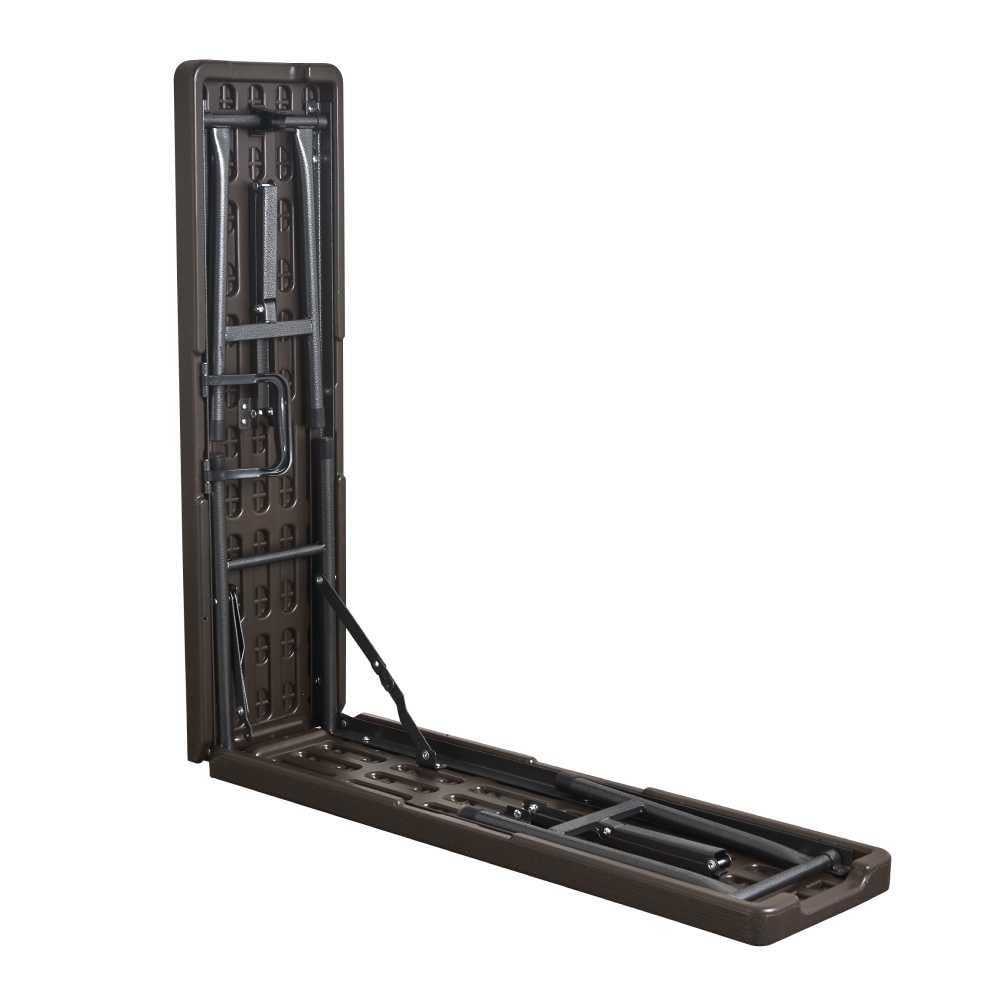 TERRE JARDIN Banc Pliant Imitation Bois 180 cm Marron et Gris
