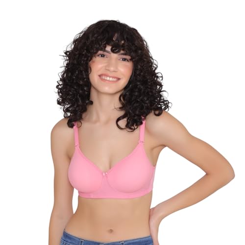 Image of INKURV Lightly Padded T-Shirt Bra for Women- Padded, Non-Wired, Full Coverage, Seamless Cups, Multiway Bra for Girls, Daily use Bra with Detachable Straps- Lily