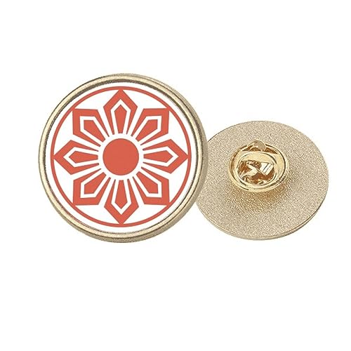 Broche ronde chinoise en métal doré pour égayer une tenue noire sans l'abîmer