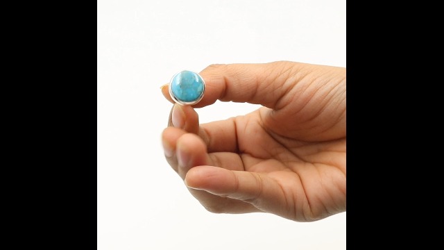 Mancuernillas con turquesa azul natural en plata 925 para hombre miniatura 7