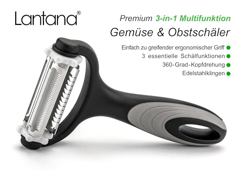 Kartoffelschäler von Lantana, Gemüseschäler, Obstschäler, Julienne (3 in 1) – Ansicht 2