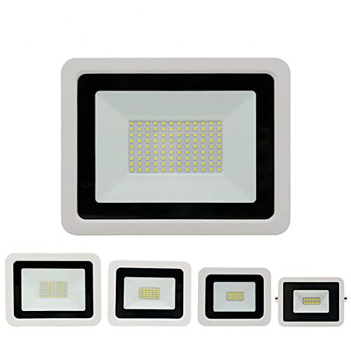 Proyector LED de 20W IP68 Proyector de Ahorro de Energía Ultrafino para Exteriores Pared de Seguridad Superbrillante, 7000k Blanco Frío