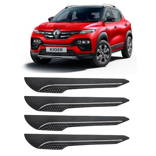 Image of AOSIS-Car Bumper Protector /Bumper Guard for Renault Kiger with Single Chrome Stripe (4-Pcs)