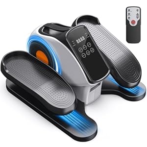 Under Desk Elliptical for Seniors, 2-in-1 Electric Leg Exerciser with Remote, 10 Resistance Levels & 10 Speeds, 3 Auto Modes, Quiet & Fully Assembled, Non-Slip Pedals
