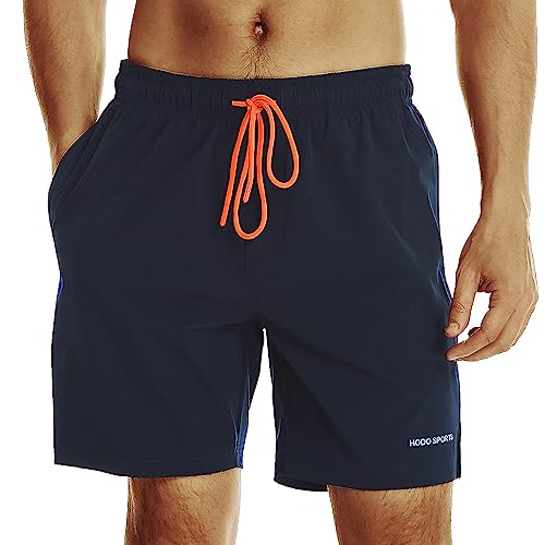 Image of HODOSPORTS Mens Swim Trunks 7 inch Quick-Dry Swim Shorts with Mesh Lining and Pockets