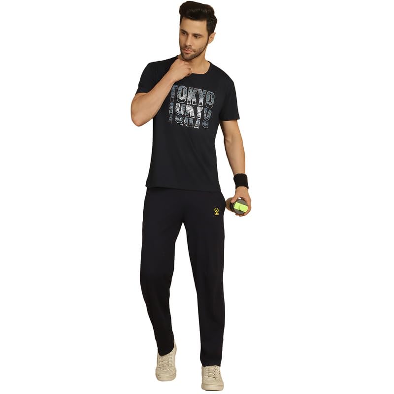 Image of VIMAL JONNEY White Cotton Printed CO-ORD Set Tracksuit for Men-T PRT 23 WHT D10 WHT. 02-P