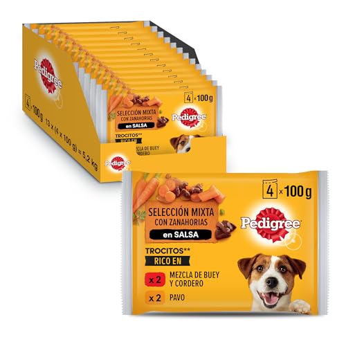 Pedigree Cibo umido per cani Selezione Carni miste in salsa Multipack 13x4x100g