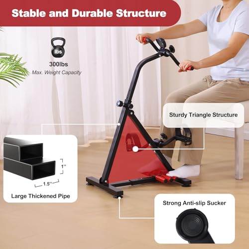 Image of Pedal Exerciser Bike for Seniors, Arm Leg Hand and Knee Elderly Exercise Equipment, Sitting Home Exercise Machine for Total Body, Upper and Lower Limb Physical Therapy Trainer