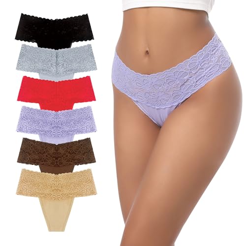 String taille haute en dentelle fine et coton doux de taille S à 4XL