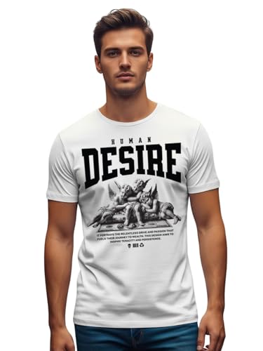 Image of Veirdo Regular Fit Half Sleeves Round Neck Arizona Typographic Printed Pure Cotton T-Shirt for Men (Colors: Green & Navy)