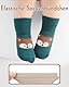 Kyopp 5 Paar Stoppersocken Baby Kleinkinder ABS rutschfeste Socken Tiermotive Kindersocken Zebra Baumwolle Socken Crew Socks