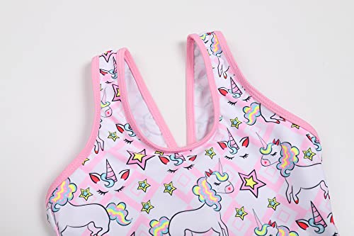 Image of Girls One Piece Unicorn Swimsuit Mermaid Swimwear Rainbow Bathing Suit