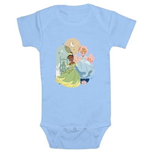 Disney Baby Girls Tiana y Cenicienta Dance Pose, Azul claro, 24M