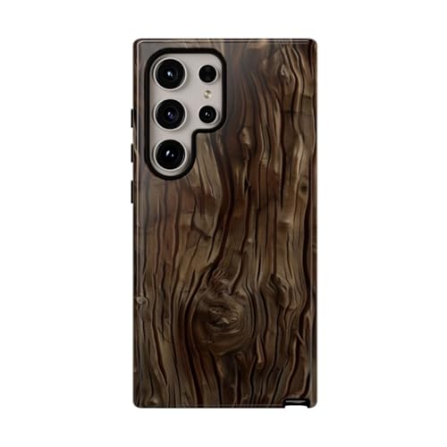 Coque texture bois marron S24 Ultra rigide anti rayures