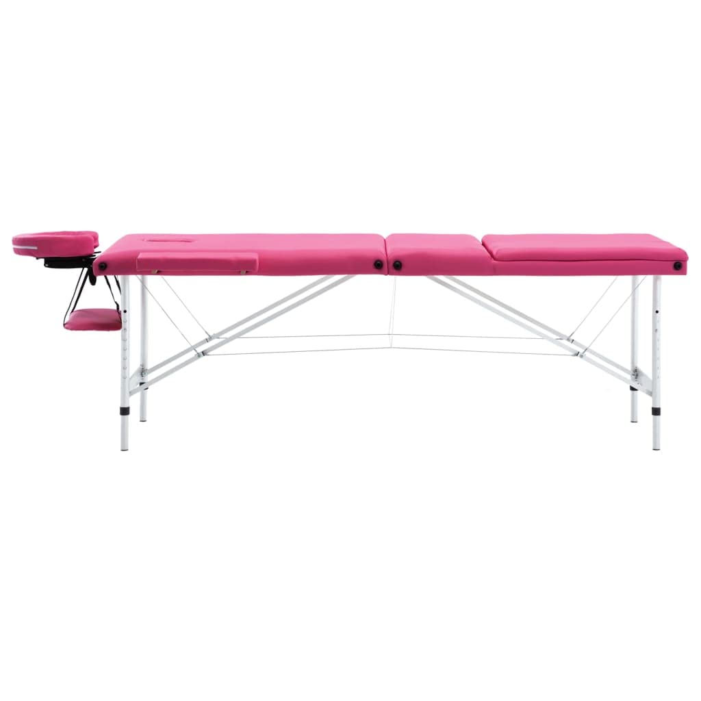 aphrophina Foldable Massage Table for Comfort and Relaxation, Adjustable Height with Padded Foam, Pink