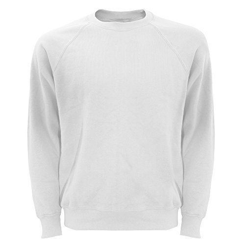 Fruit of the Loom Felpa con maniche raglan, da uomo, Bianco, XL