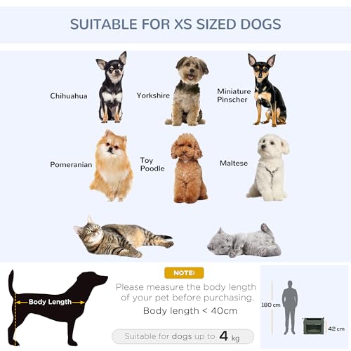 PawHut 60cm Pet Carrier, Cat Carrier, Cat Bag, Pet travel Bag w/ Cushion, Carry Bag, for Cats and Miniature Dogs - Grey - Image 5
