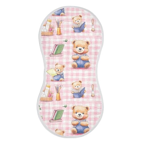 xigua Cute Bear Baby Burp Cloths for Newborn Boys and Girls 2 Pack, Soft & Absorbent Cotton Baby Burp Cloth, Baby Washcloths, Newborn Towel, Burp Rags