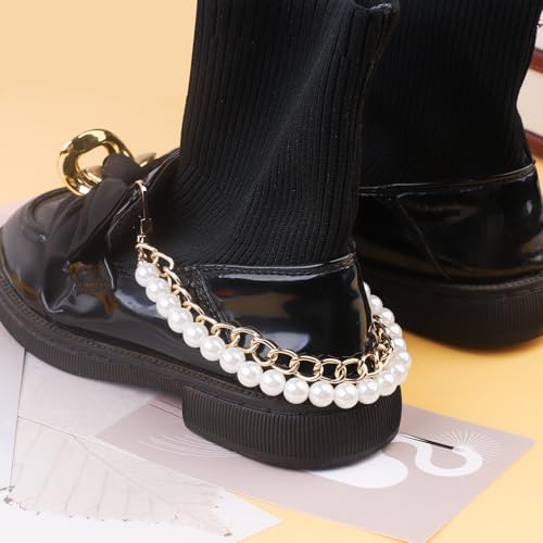 Image of Purse Chain Pearl Bag Chains Purse Charms with Gold Straps Bag Charms for Handbags (2)