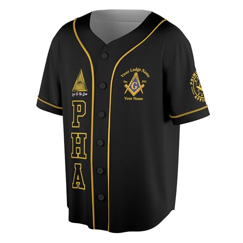 Camiseta de béisbol personalizada Prince Hall Affiliated F&AM PHA The Black Suits Freemason 3D talla S-5XL miniatura 2
