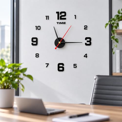 Image of Sehaz Artworks DIY Frameless Silent Wall Clock for Bed Room - 30 X 30 Cm
