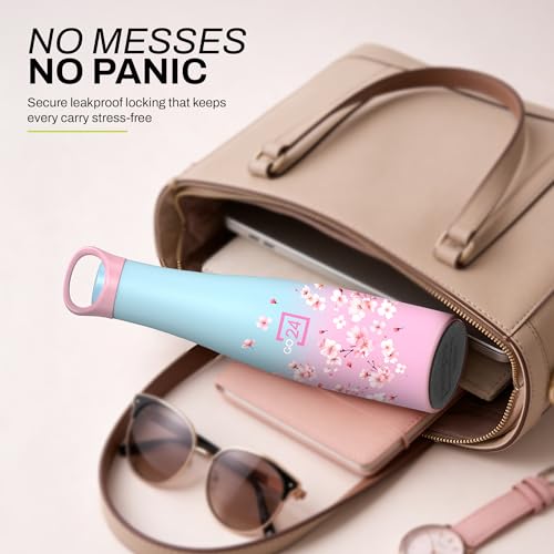 Image of Morocco Stainless Steel Insulated Water Bottle Pink Blossom 600ml