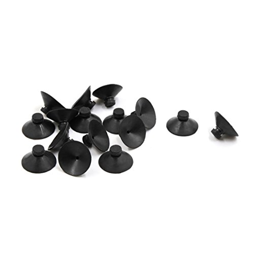 sourcing map Aquarium Poisson Aquarium Ventouse Plastique Noir Meunier 16pcs 20mm Dia